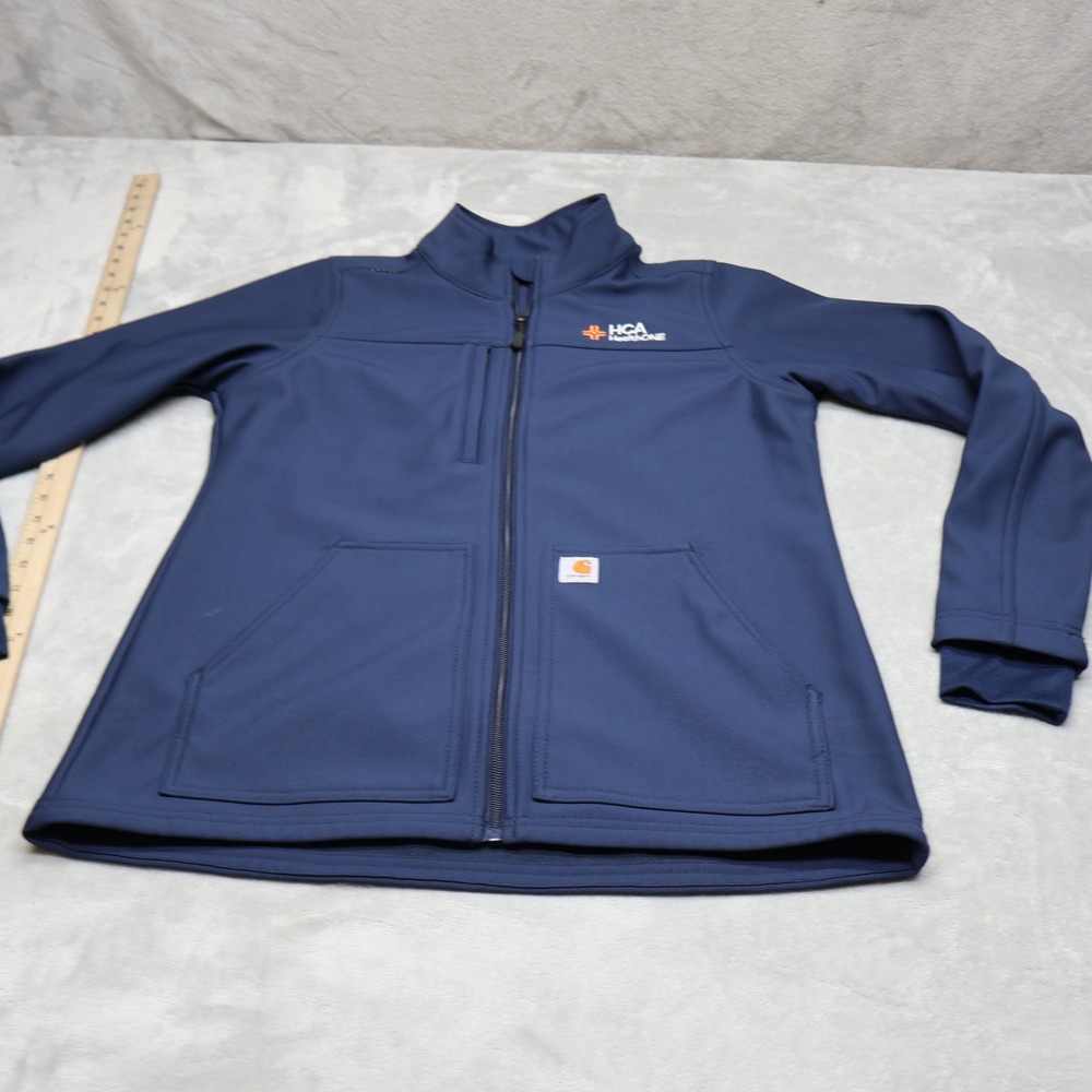 Carhartt Jacket Womens Medium Blue Bonded Softshell Modern Fit Utility Work LOGO